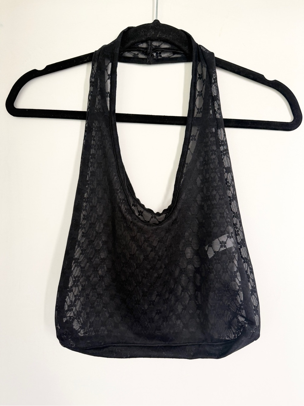 Simone Perele black sheer mesh mini tote bag